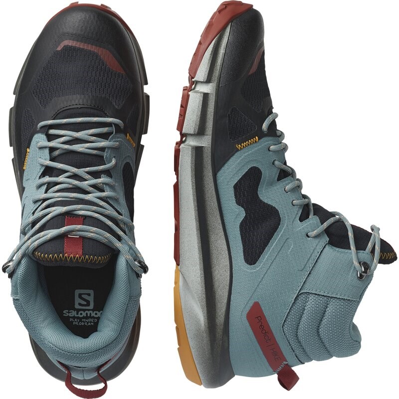 Salomon Herren Multifunktionsstiefel SHOES PREDICT HIKE MID GTX - Schwarz/Trooper/Feuriges Orange