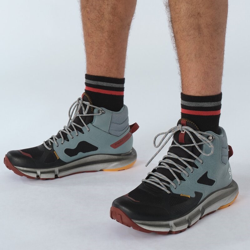 Salomon Herren Multifunktionsstiefel SHOES PREDICT HIKE MID GTX - Schwarz/Trooper/Feuriges Orange