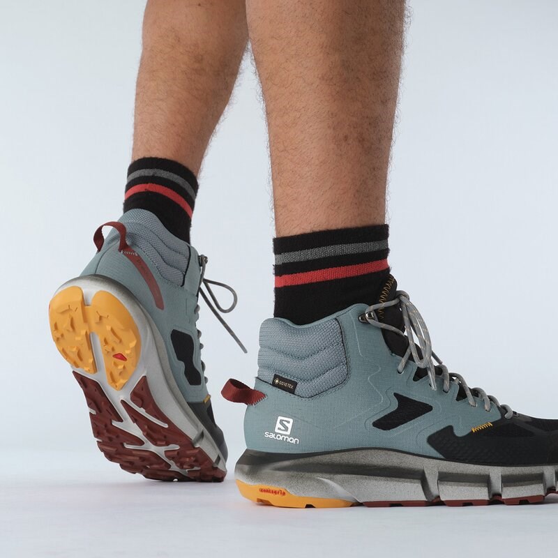 Salomon Herren Multifunktionsstiefel SHOES PREDICT HIKE MID GTX - Schwarz/Trooper/Feuriges Orange