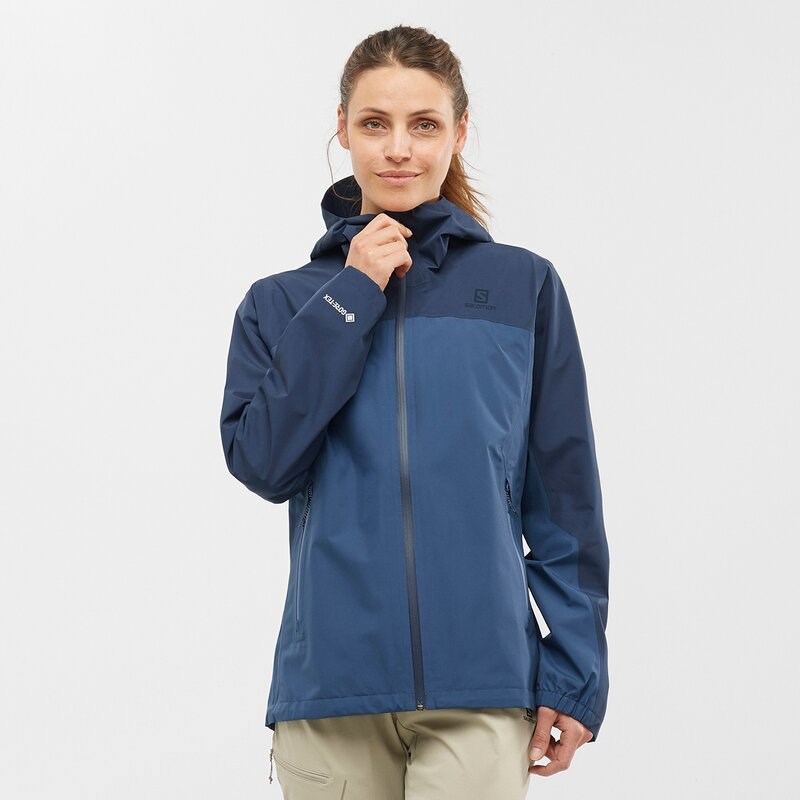 Salomon Damen Funktionsjacke OUTLINE GTX? 2.5L JKT W MOOD - STIMMUNGSINDIGO/DUNKLES DENIM