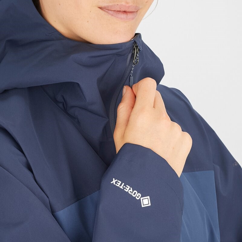 Salomon Damen Funktionsjacke OUTLINE GTX? 2.5L JKT W MOOD - STIMMUNGSINDIGO/DUNKLES DENIM