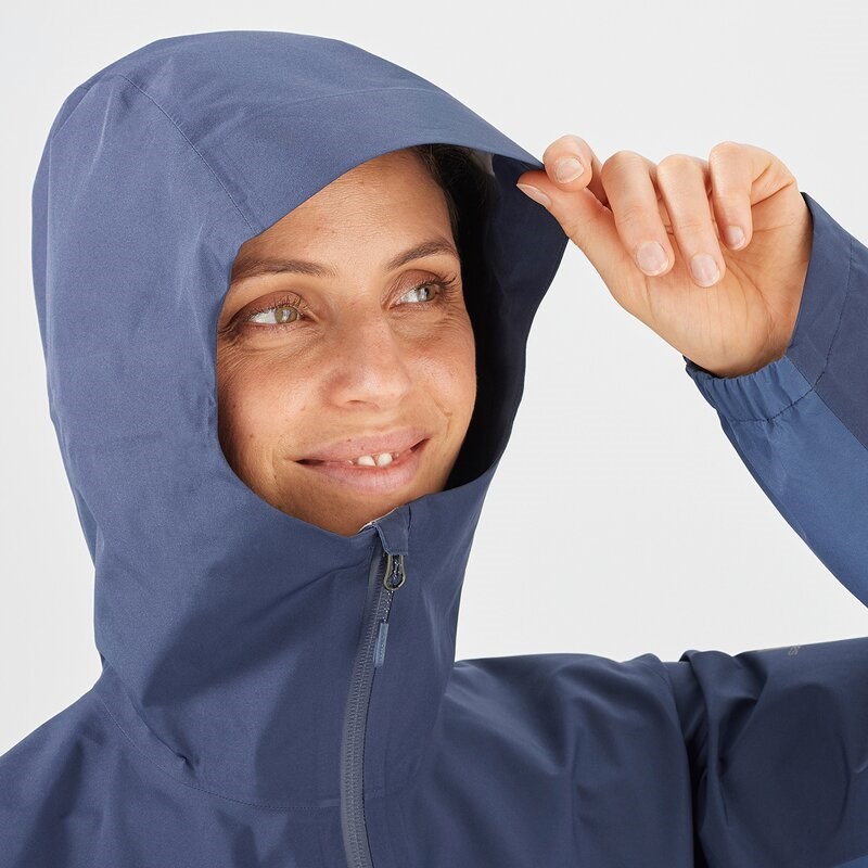 Salomon Damen Funktionsjacke OUTLINE GTX? 2.5L JKT W MOOD - STIMMUNGSINDIGO/DUNKLES DENIM