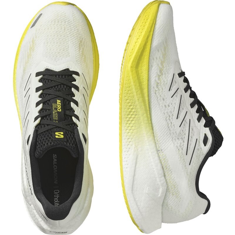 Salomon Herren Laufschuhe SHOES AERO BLAZE 3 - Weiß/Schwarz/Flammengelb