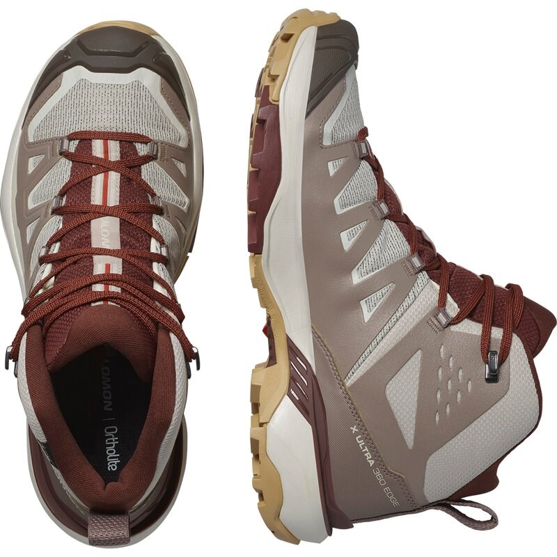 Salomon Damen Trekkingstiefel SHOES X ULTRA 360 EDGE MID GTX W Slv - Silberne Wolke/Eisen/Rumrosine