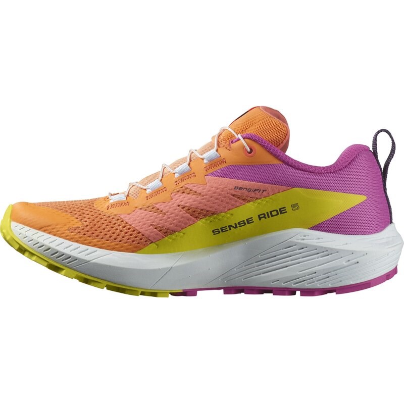 Salomon Damen Trailrunningschuhe SHOES SENSE RIDE 5 W - Paradiesvogelblume/Weiß/Schwefelspirale
